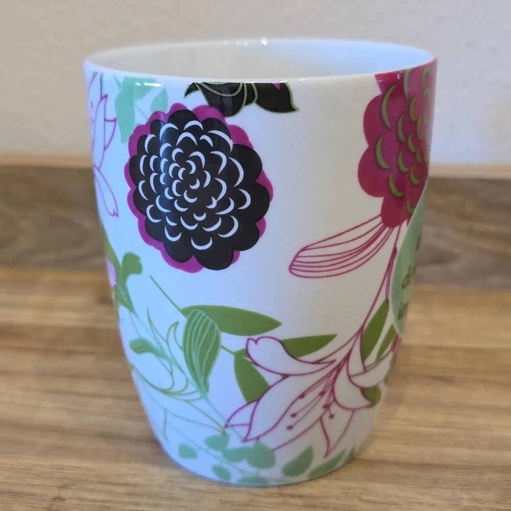 Pier 1 Imports Porcelain Floral Mug Cup
